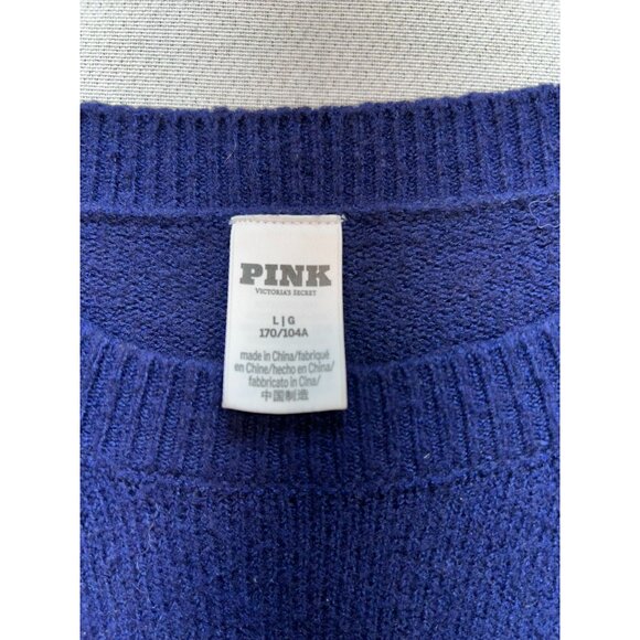 Victorias Secret Pink Womens Pullover Sweater Knit Stretch Sz L Blue - Picture 3 of 13